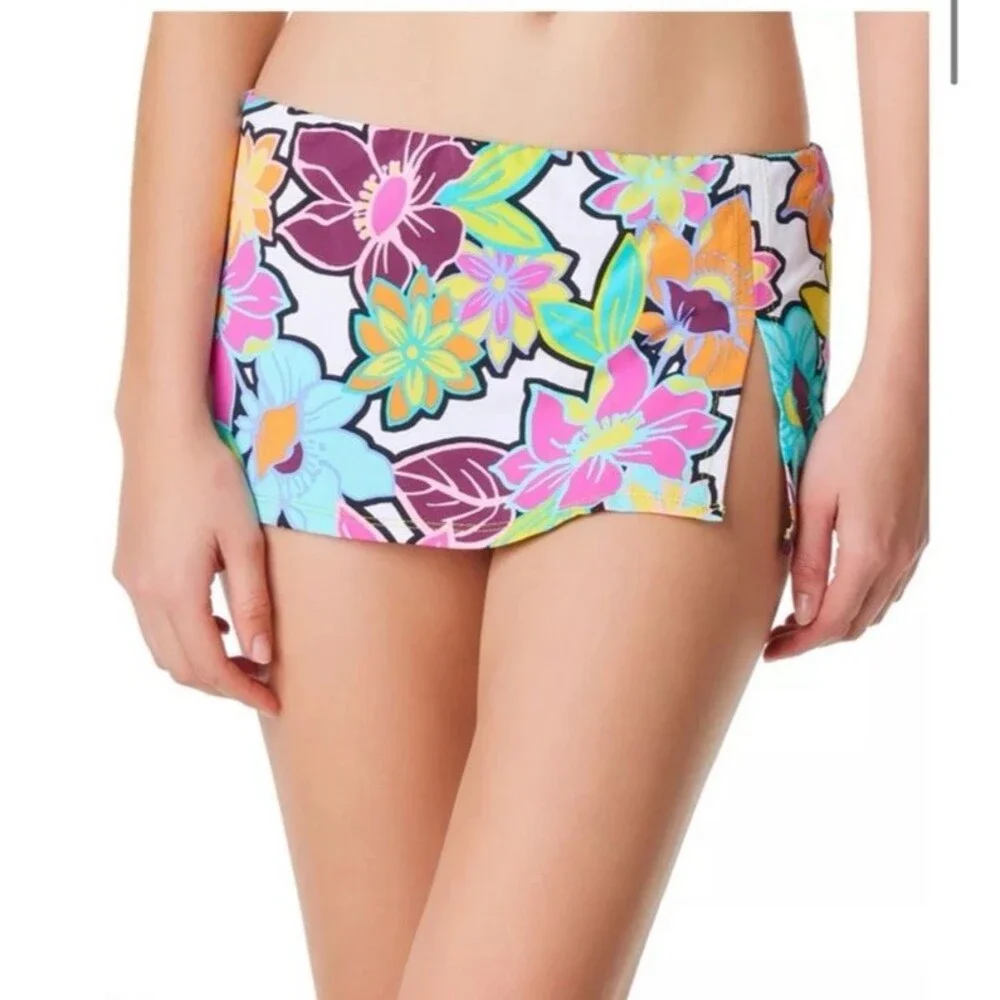 NWT Bleu Rod Beattie Color Crush Floral Tankini Top Hipster Bikini Bottom Sz 14 - Picture 4 of 12